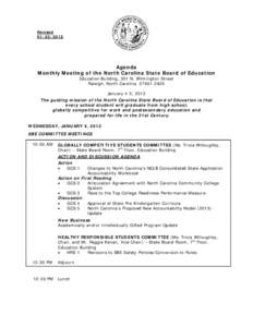 Revised[removed]Agenda Monthly Meeting of the North Carolina State Board of Education Education Building, 301 N. Wilmington Street