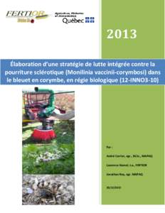 Élaboration d’une stratégie de lutte intégrée contre la pourriture sclérotique (Monilinia vaccinii-corymbosi) dans le bleuet en corymbe, en régie biologique (11-INNO3-03)