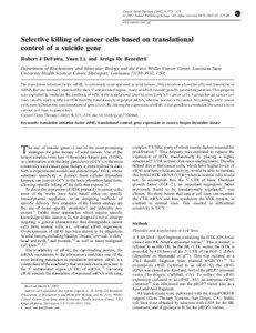 Cancer Gene Therapy[removed], 573 – 578 D 2002 Nature Publishing Group All rights reserved[removed] $25.00 www.nature.com / cgt