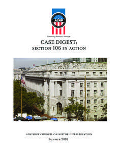 Preserving America’s Heritage  CASE DIGEST: section 106 in action  advisory council on historic preservation