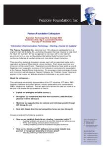 Pearcey Foundation 2004 Colloquium Report