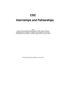 Microsoft Word - CDC Internships  Fellowships - July 30, 2012-Final.docx