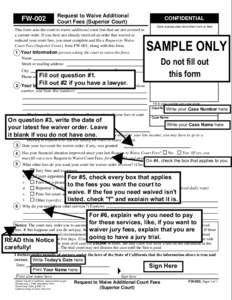 FW-002 Request to Waive Additional Court Fees (Superior Court)