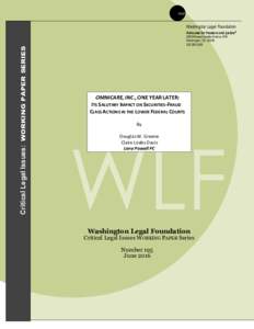 WLF  Washington Legal Foundation Critical Legal Issues: