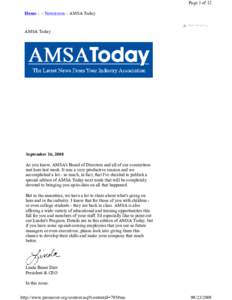 Page 1 of 12 Home :: :: Newsroom :: AMSA Today AMSA Today  September 16, 2008