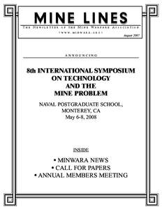 AugustANNOUNCING 8th INTERNATIONAL SYMPOSIUM ON TECHNOLOGY