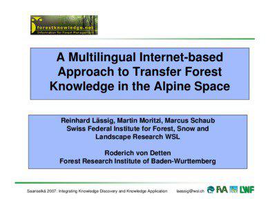 A Multilingual Internet-based Approach to Transfer Forest Knowledge in the Alpine Space