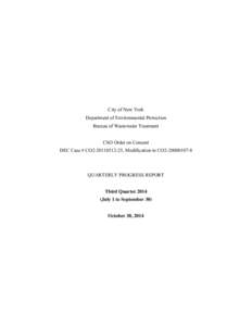 City of New York Department of Environmental Protection Bureau of Wastewater Treatment CSO Order on Consent DEC Case # CO2[removed], Modification to CO2[removed]