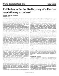 World Socialist Web Site  wsws.org Exhibition in Berlin: Rediscovery of a Russian revolutionary art school