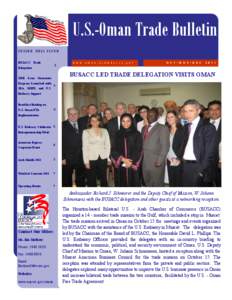 U.S.-Oman Trade Bulletin INSIDE THIS ISSUE: BUSACC Trade Delegation  2