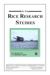 B.R. Wells  RICE RESEARCH STUDIES  R.J. Norman and