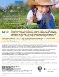 on the NEST Farm Scholarship seeds for