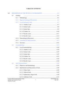 TABLE OF CONTENTS   4.0  DESCRIPTION OF THE PHYSICAL ENVIRONMENT............................................ 4­1  4.1 