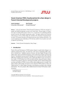 Journal of Transport and Land Use 1:2 (Fallpp. 51–88 Available at http://jtlu.org Seven American TODs: Good practices for urban design in Transit-Oriented Development projects Justin Jacobson