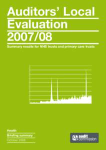 Auditors’ Local EvaluationSummary results for NHS trusts and primary care trusts  Health