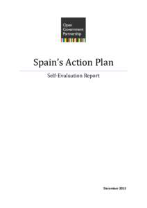 Spain’s Action Plan Self-Evaluation Report December 2013  Introduction