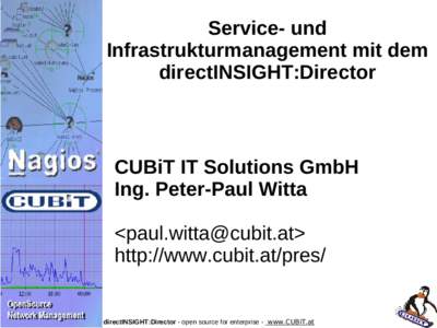 Service- und Infrastrukturmanagement mit dem directINSIGHT:Director CUBiT IT Solutions GmbH Ing. Peter-Paul Witta