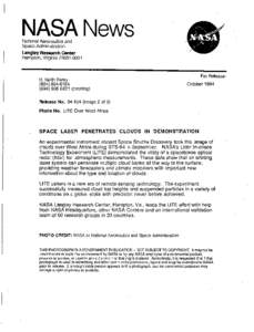NASANews National Aeronautics and Space Administration Langley Research Center Hampton, Virginia[removed]
