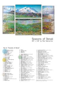 Graphics and photos, Eric Nancarrow  Seasons of Denali 84” x 144” by Ree Nancarrow Key to “Seasons of Denali” 1.