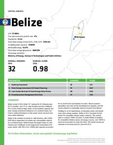 CENTRAL AMERICA  Belize GDP: $1.60bn Five-year economic growth rate: 4% Population: 0.3m