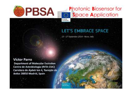 Photonic Biosensor for Space Application PARTNERS  no