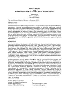 Science / Behavior / Applied psychology / International psychology / Adnan Farah / International Union of Psychological Science / Psychology / International Council for Science