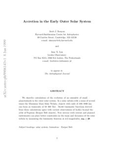 arXiv:astro-ph/9906143v1 8 Jun[removed]Accretion in the Early Outer Solar System