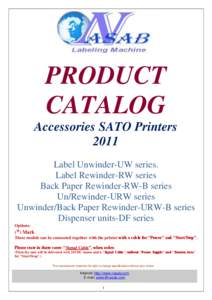 PRODUCT CATALOG Accessories SATO Printers