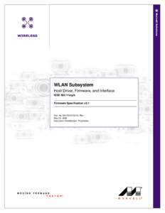 Cover  WLAN Subsystem Host Driver, Firmware, and Interface IEEE 802.11a/g/b Firmware Specification v5.1