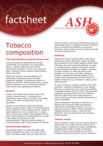 Tobacco composition otherwise wasted. During the manufacturing process of reconstituted tobacco, a significant amount of additives such as ammonia and humectants can easily be