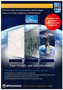 G E OSPACE CDS  C ontents Delivery Service Electronic maps, aerial photographs, satellite images ‒ these are all made available by cloud distribution!