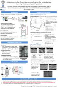 Utilization of char from biomass gasification for tar reduction Naomi Klinghoffer1, Marco J. Castaldi1, Ange Nzihou2 1Columbia University, Department of Earth and Environmental Engineering, New York, NY 2Université de T