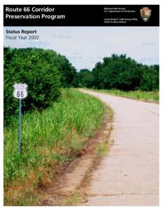 Route 66 Corridor Preservation Program Status Report Fiscal Year[removed]National Park Service