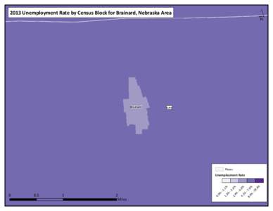 ´  2013 Unemployment Rate by Census 4.1% Block for Brainard, Nebraska Area NE-92