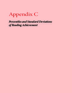 Appendix C Percentiles and Standard Deviations of Reading Achievement appendix c: percentiles and standard deviations of reading achievement