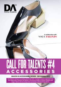 In collaboration with  CALL FOR TALENTS #4