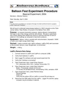 Barometer / ARCA / Spaceflight / Aviation / Technology / Ballooning / Balloon