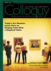 Colloquy SPRING 2004 ALUMNI QUARTERLY  The