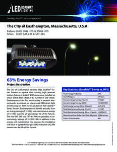 Leading the LED technology wave  The City of Easthampton, Massachusetts, U.S.A Before:	(469) 70W HPS & 250W HPS After:	(469) SAT-24S & SAT-48S