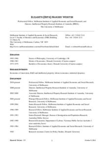 Asia- Pacific Innovation Network / The Melbourne Institute of Applied Economic and Social Research / Intellectual property / Melbourne / Geoff Harcourt / Education in Australia / 2nd millennium / Daniel Webster / Intellectual property organizations / Intellectual Property Research Institute of Australia / Economics