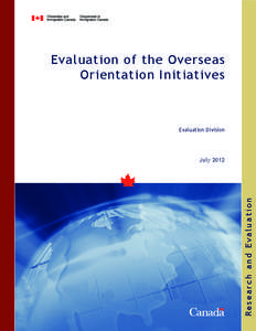 Evaluation of the Overseas Orientation Initiatives