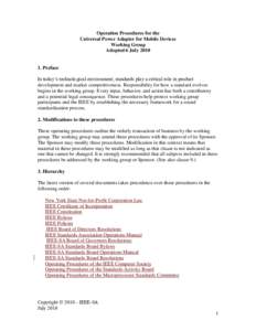 Operation Procedures for the Universal Power Adapter for Mobile Devices Working Group Adopted 6 July[removed]Preface