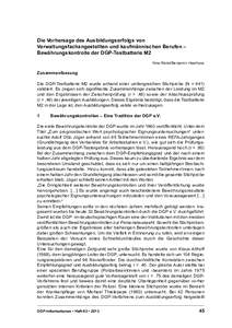 Die Vorhersage des Ausbildungserfolgs von Verwaltungsfachangestellten und kaufmännischen Berufen – Bewährungskontrolle der DGP-Testbatterie M2 Nina Ristel/Benjamin Haarhaus  Zusammenfassung