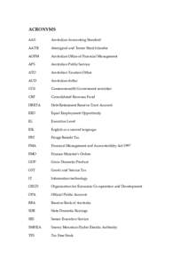 ACRONYMS AAS Australian Accounting Standard  AATSI