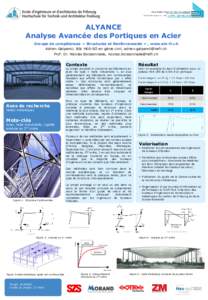 ALYANCE Analyse Avancée des Portiques en Acier Groupe de compétences « Structures et Renforcements » , www.eia-fr.ch Adrien Galparoli, BSc HES-SO en génie civil,  Prof. Dr. Nicolas Boissonnad