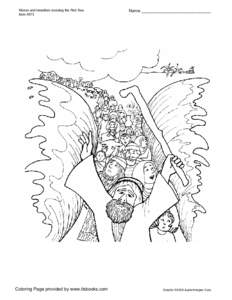 Moses and Israelites Crossing the Red Sea Coloring Page
