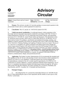 U.S. Department of Transportation Federal Aviation Administration  Subject: Airport Snow and Ice Control