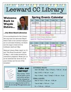 Leeward CC Library  SPRING 2014 UPDATE Spring Events Calendar