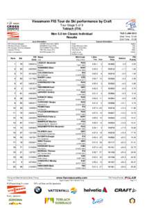 Viessmann FIS Tour de Ski performance by Craft Tour Stage 5 of 9 Toblach (ITA)