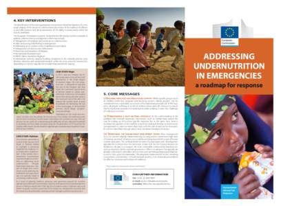 4. KEY INTERVENTIONS The identification of the most appropriate interventions should be based on (i) a thorough analysis of the causes of undernutrition; (ii) a review of the evidence of efficiency and effectiveness; and